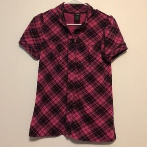 Button Up Flannel Tee